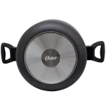Oster Ashford 6 Qt. Round Aluminum Nonstick Dutch Oven with Glass Lid, Black thumbnail 2