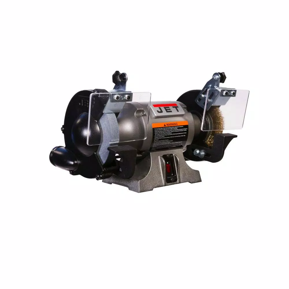 JET JBG-6W 6 in. Bench Grinder with Wire Wheel and Cast Iron Guards