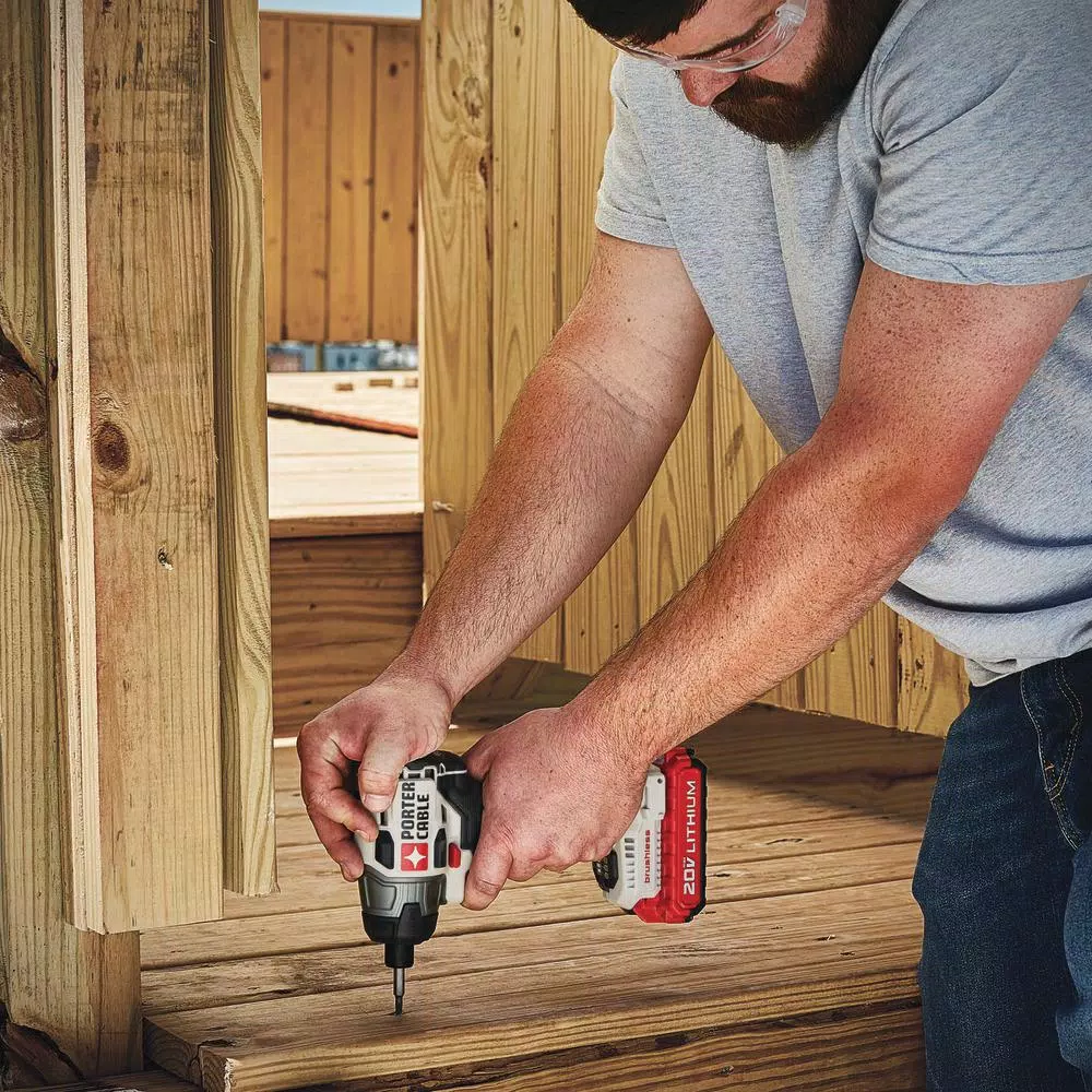 Porter-Cable 20V MAX Brushless Cordless 1/4 in. Impact Driver Kit with 2 1.5 Ah Batteries and Charger