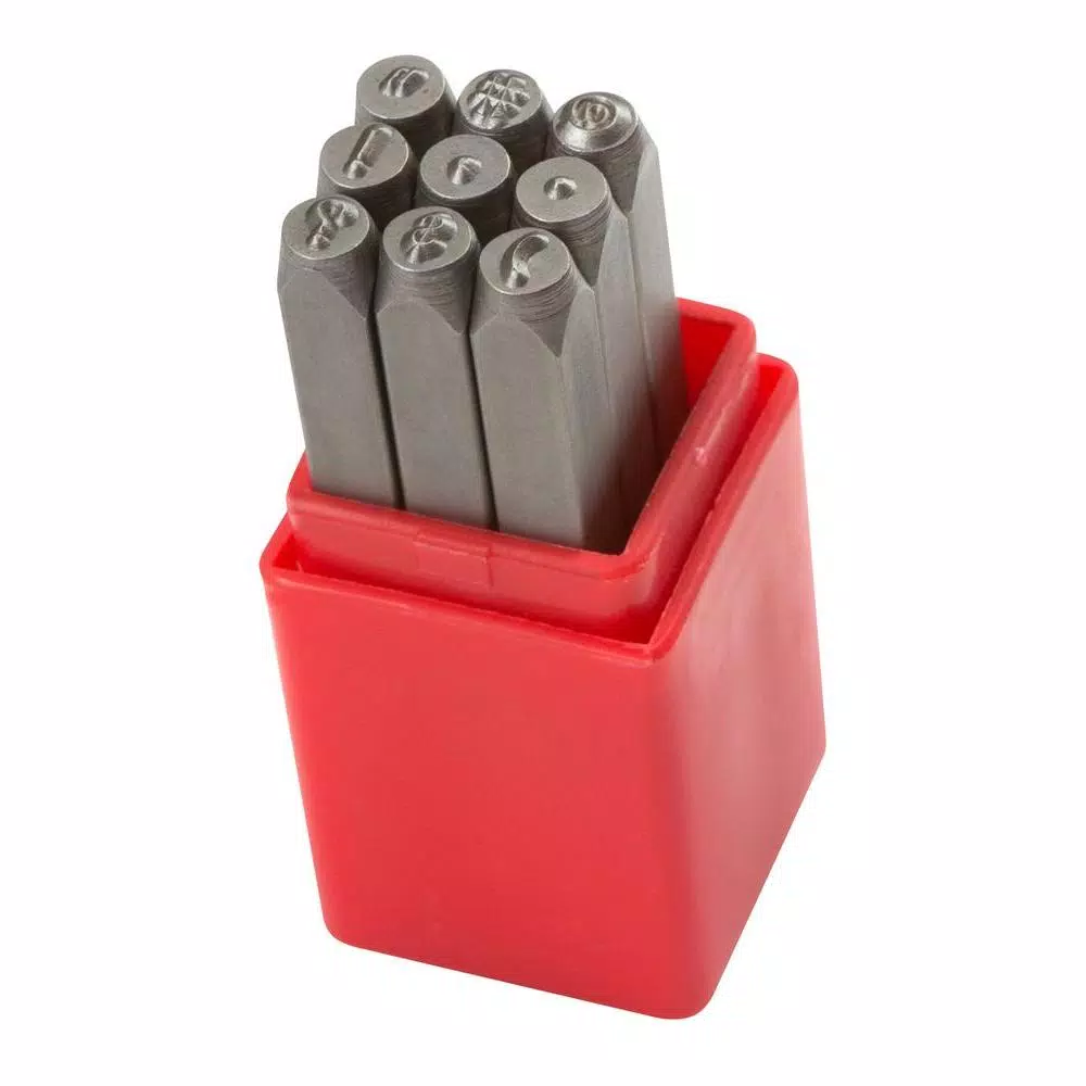 TEKTON 5/32 in. Punctuation Stamp Set, 9-Piece Alloy Steel Punch Set