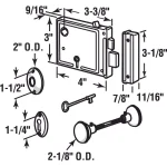 Prime-Line Horizontal Bit Key Lock Set with Brass Plated Knobs, Black Housing, 3-3/8 in. Backset thumbnail 2
