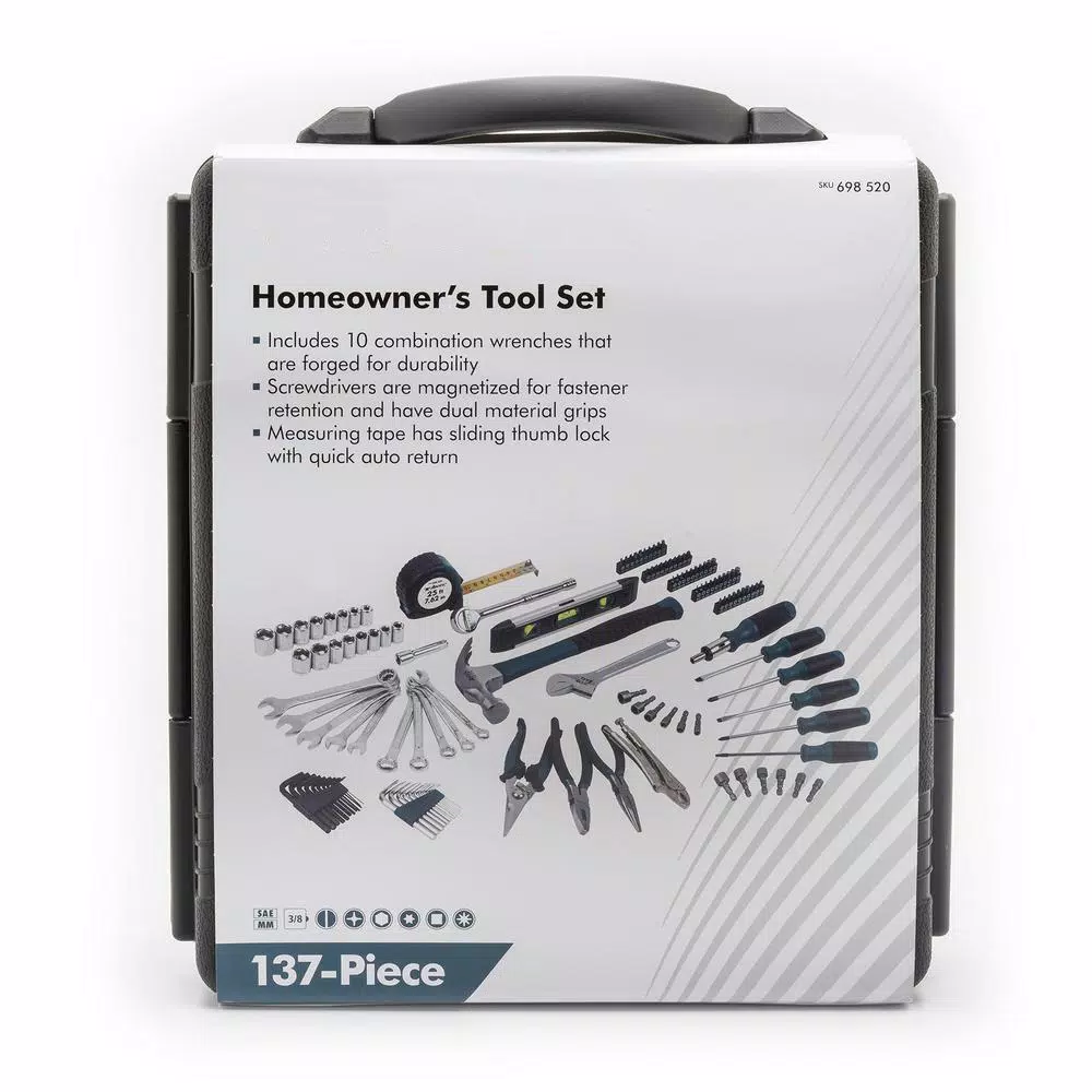 ANVIL 137-Piece Homeowner's Tool Set with 3/8 in. Drive SAE and Metric Sockets