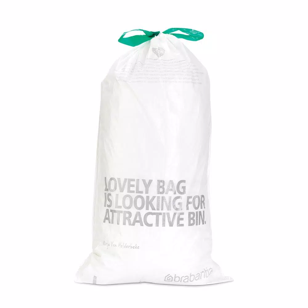 Brabantia Code G Trash Can Liners, 8 Gal. (23L-30L), 240 Count (12 Packs of 20)