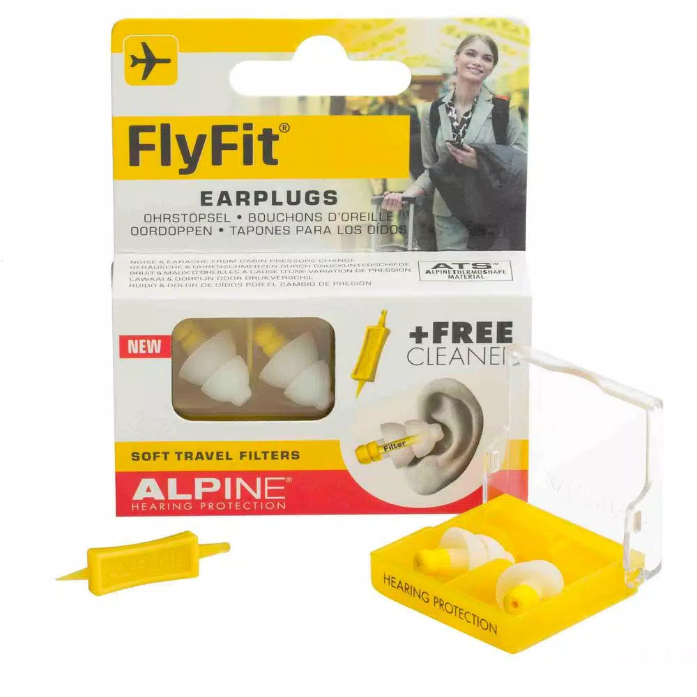 Alpine FlyFit ThermoShape Earplugs for Pressure Regulation and Noise Reduction