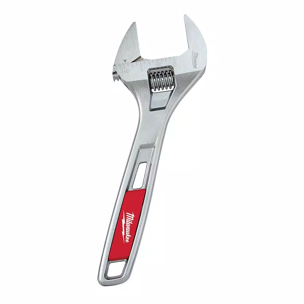 Milwaukee 8 in. Wide Jaw Adjustable Wrench, Parallel Jaw Design