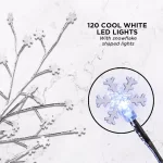 Alpine Corporation 58 in. Frosty Christmas Snowflake Tree with 120 Cool White LED Lights thumbnail 5