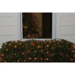 Northlight 4 ft. x 6 ft. Orange Mini Net Style Christmas Lights with Green Wire, 150 Bulbs thumbnail 2