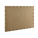 Unbranded Burlap Covered Cork Memo Board with Antique Bronze Nailhead Trim, 24 x 36 in. thumbnail 2