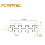 POWERTEC 24 in. Aluminum Multi T-Track Fence for Woodworking Jigs and Fixtures thumbnail 4