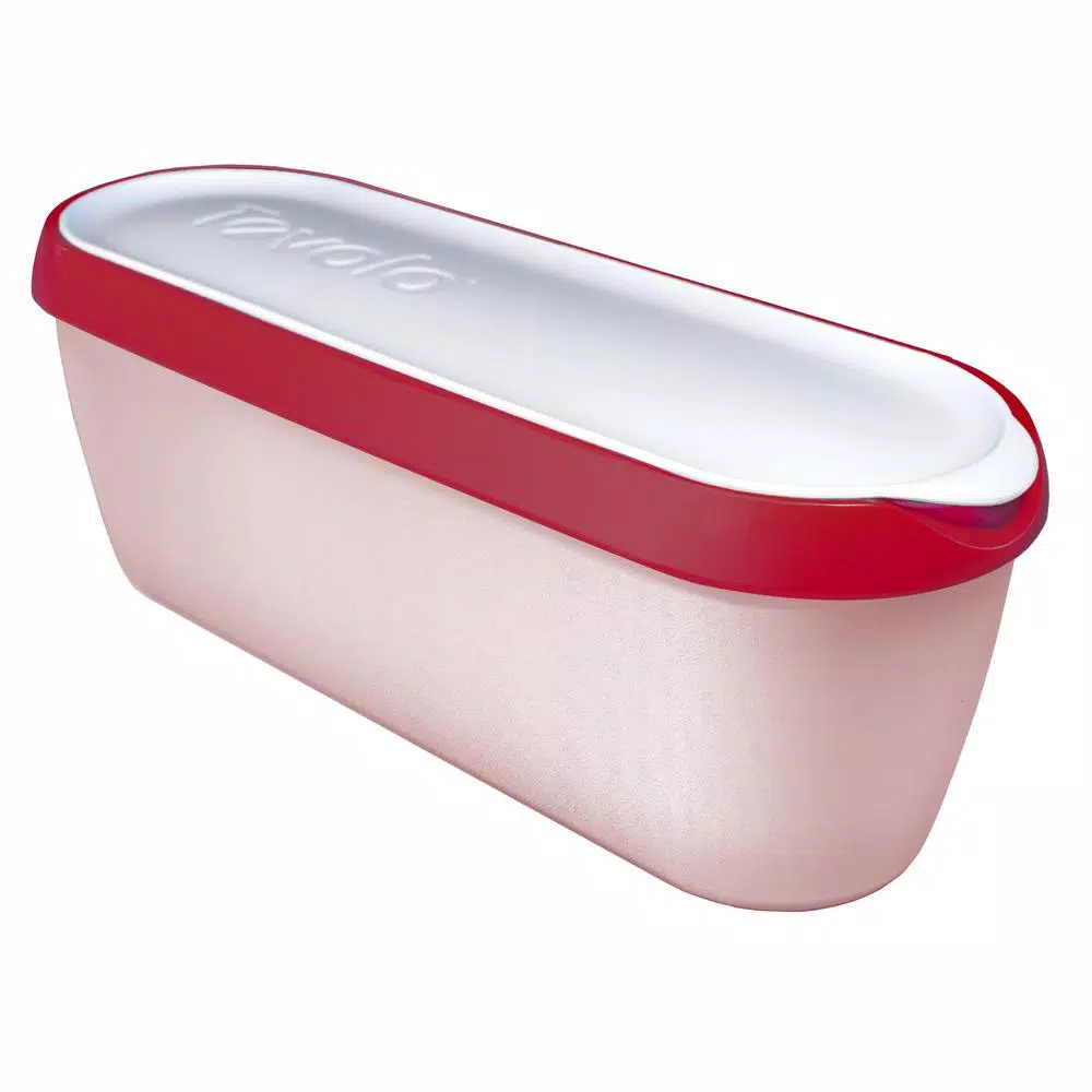 Tovolo Glide-A-Scoop 1.5 Qt. Ice Cream Tub, Insulated Airtight Freezer Container with Non-Slip Base, Cayenne