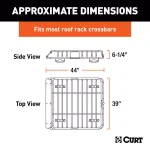 CURT Roof Mounted Cargo Basket, Steel Construction, Black Powder Coat thumbnail 3