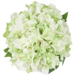 Pure Garden 9 in. Green Hydrangea Floral Arrangement in Glass Vase thumbnail 3