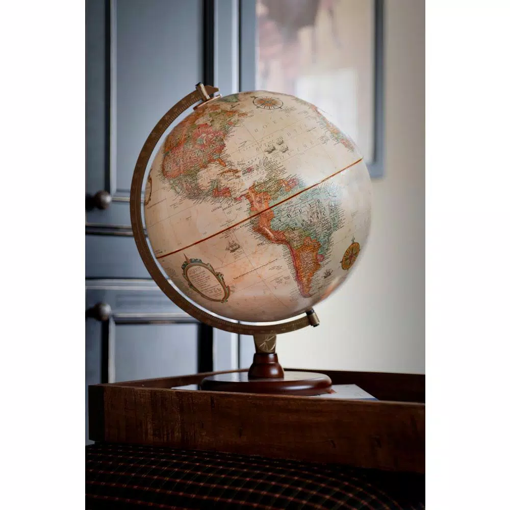 Replogle Piedmont 12 in. Political Desk Globe with Mahogany Hardwood Base