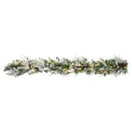 Haute Decor 6 ft. Pre-Lit LED Snowfall Creek Artificial Christmas Garland with Pine Cones thumbnail 1