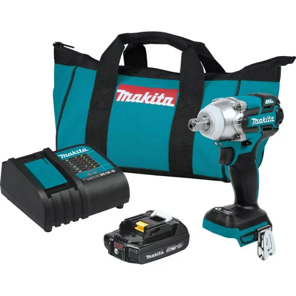 Makita 18V LXT Brushless 1/2 in. 3-Speed Impact Wrench Kit with 2.0 Ah Battery and Charger