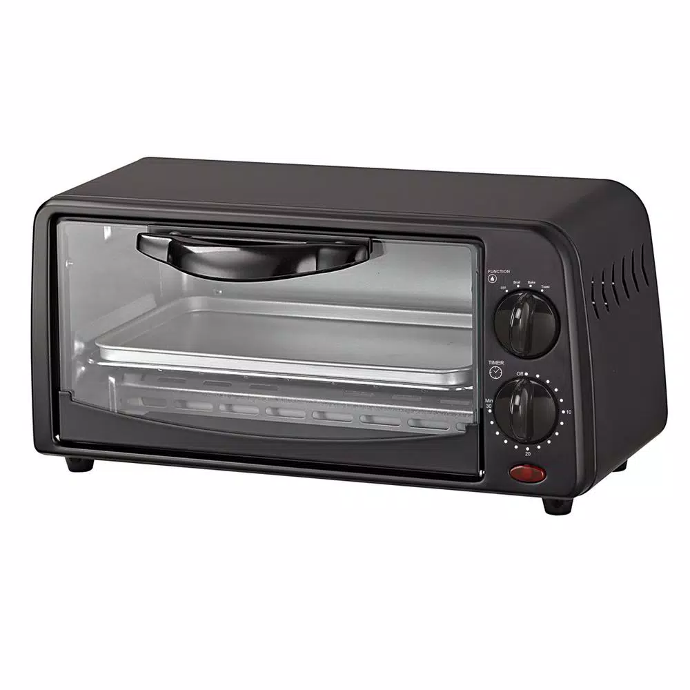 Courant 2-Slice Compact Toaster Oven with Bake Tray and Toast Rack, Black