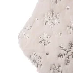 Glitzhome 21 in. White Plush Velvet Christmas Stocking Set with Snowflake Embroidery (2-Pack) thumbnail 3