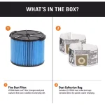 RIDGID VF3511 Filter Kit with VF3500 Fine Dust Filter and (2) VF3501 Dust Bags for 3 to 4.5 Gal. Wet/Dry Vacuums thumbnail 2