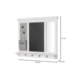 Home Decorators Collection White Wood Multi-Function Wall Organizer with Chalkboard and Hooks thumbnail 2