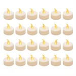 LUMABASE Amber LED Tea Light Candles - Battery Operated Flickering Flameless Set (24-Count) thumbnail 1