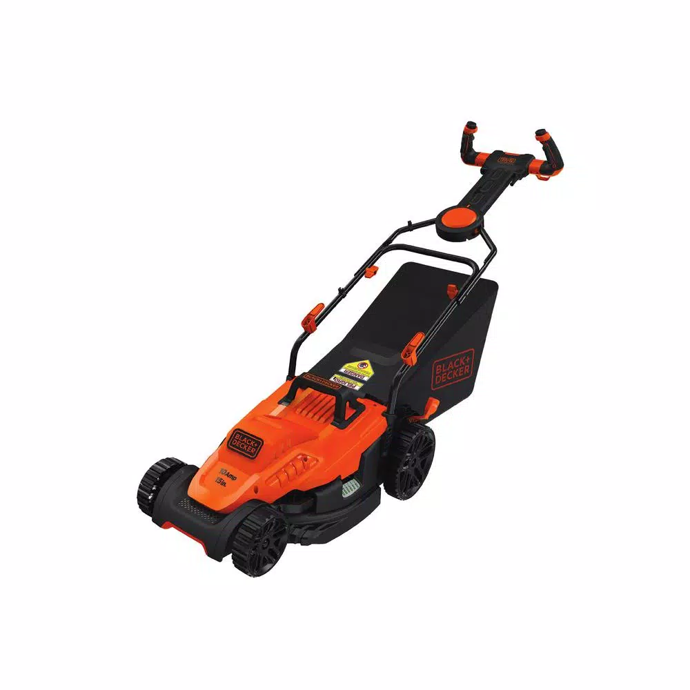BLACK+DECKER 15 in. 10 Amp Corded Electric Walk Behind Lawn Mower with Pivot Control Handle