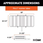 CURT 500 lb. Capacity Aluminum Basket Style Hitch Cargo Carrier, 2 in. Receiver, 49 in. x 22 in. thumbnail 3