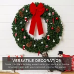 Best Choice Products 48 in. Pre-Lit LED Spruce Artificial Christmas Wreath with 200 Warm White Lights thumbnail 2