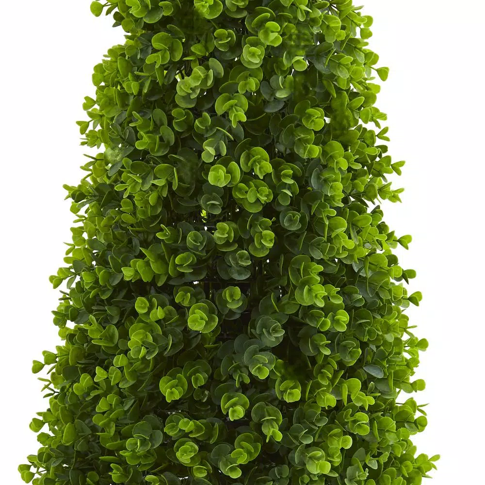 Nearly Natural 3 ft. Artificial Eucalyptus Topiary Tree - Indoor/Outdoor Greenery