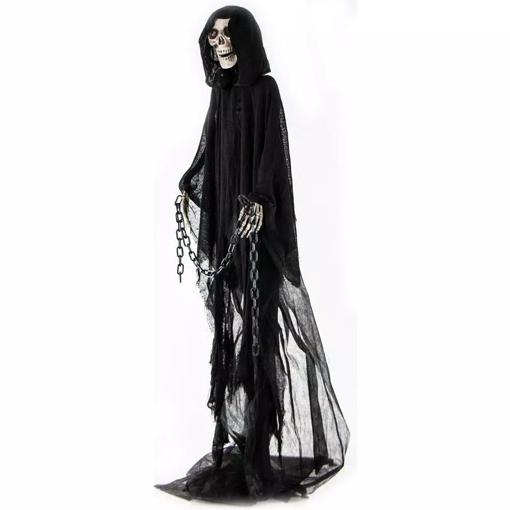 Haunted Hill Farm 5.5 ft. Moaning Grim Reaper Animatronic Halloween Prop