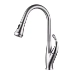 Vanity Art Chrome Single-Handle Pull-Down Kitchen Faucet with 360 Degree Swivel Spout thumbnail 4