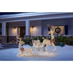 Home Accents Holiday 3.5 ft Polar Wishes White LED Lying Deer Yard Decoration thumbnail 4