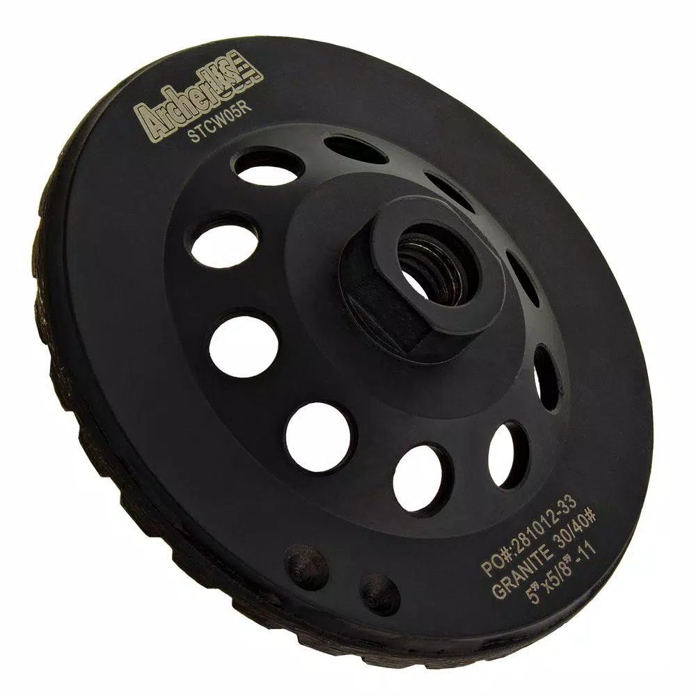 Archer USA Archer PRO 5 in. Turbo Diamond Grinding Wheel, Coarse Grit, 5/8 in.-11 Thread for Concrete and Stone