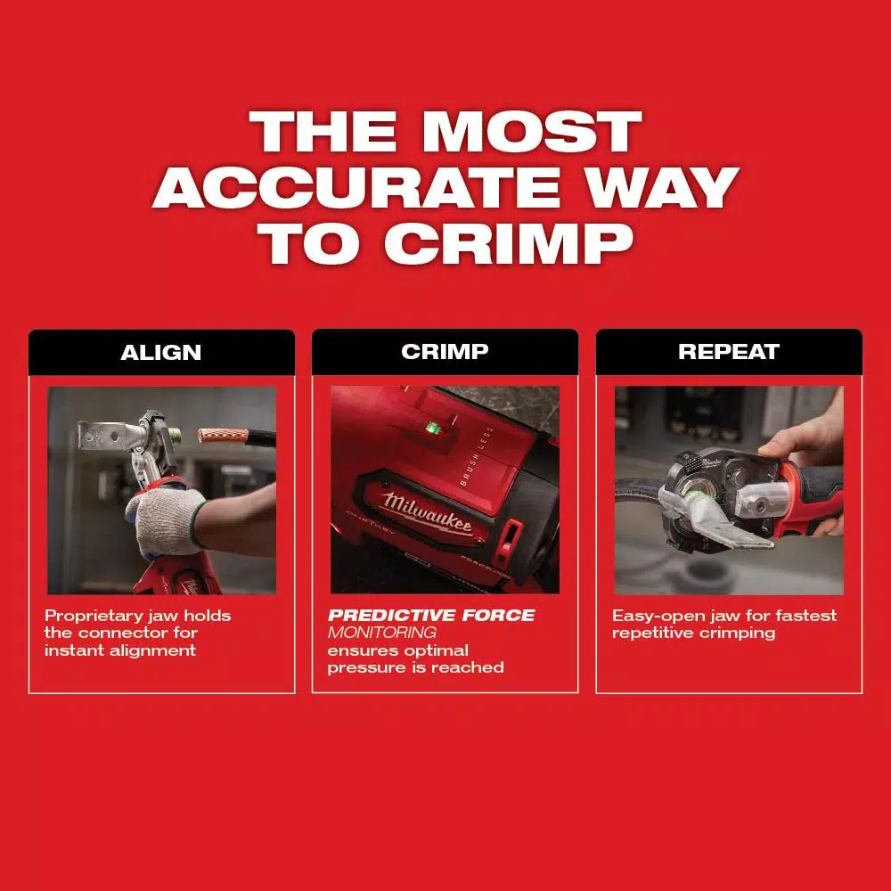 Milwaukee M18 FORCE LOGIC 600 MCM Cordless Aluminum Crimper Kit with 750 MCM Expanded Jaw