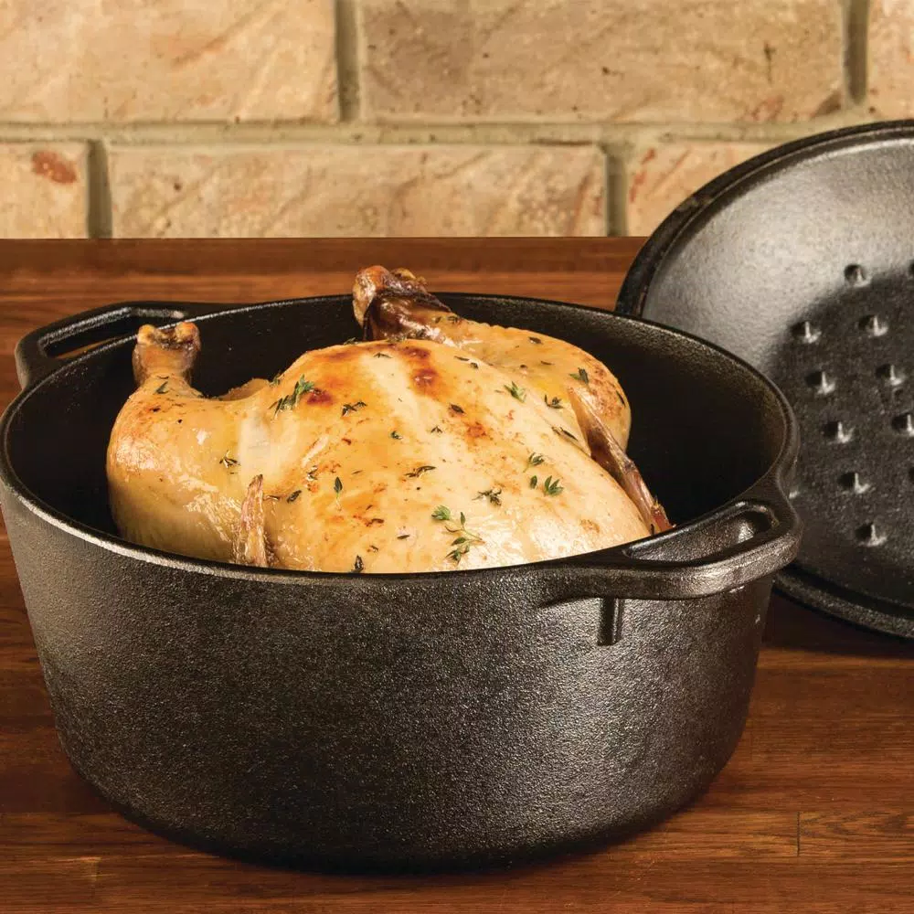 Lodge 5 Qt. Cast Iron Dutch Oven with Lid, Black