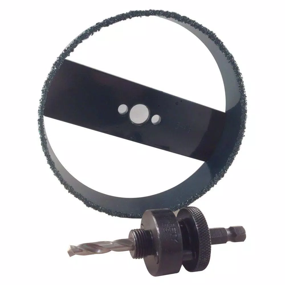RemGrit 5-3/8 in. Carbide Grit Recessed Light Installation Hole Saw Kit