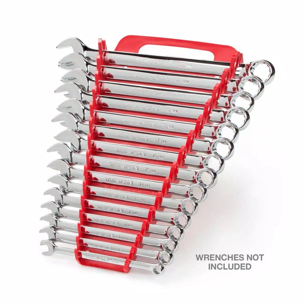 TEKTON 7.5 in. 15-Tool Store-and-Go Wrench Rack Keeper, Red