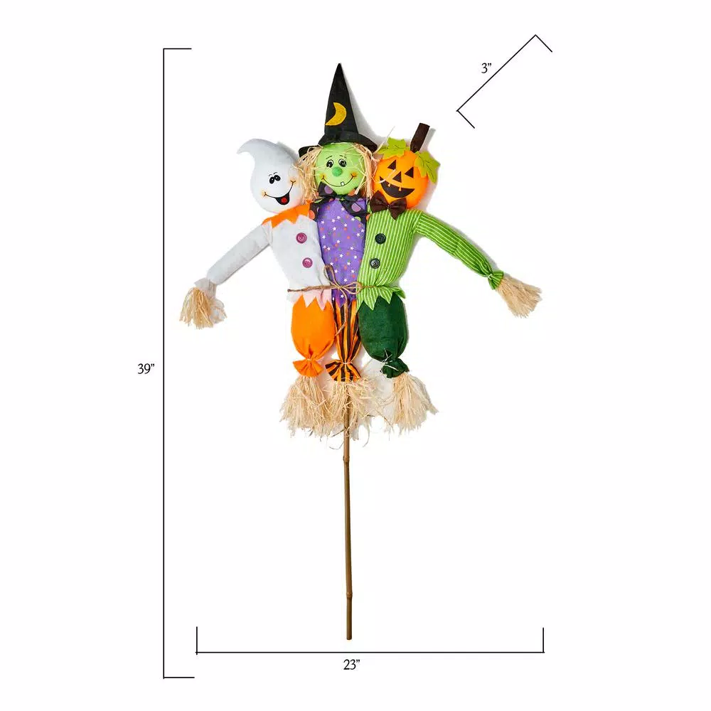 Worth Imports 39 in. Triple Figure Halloween Yard Stake Set of 2 - Ghost, Witch, and Pumpkin Decor