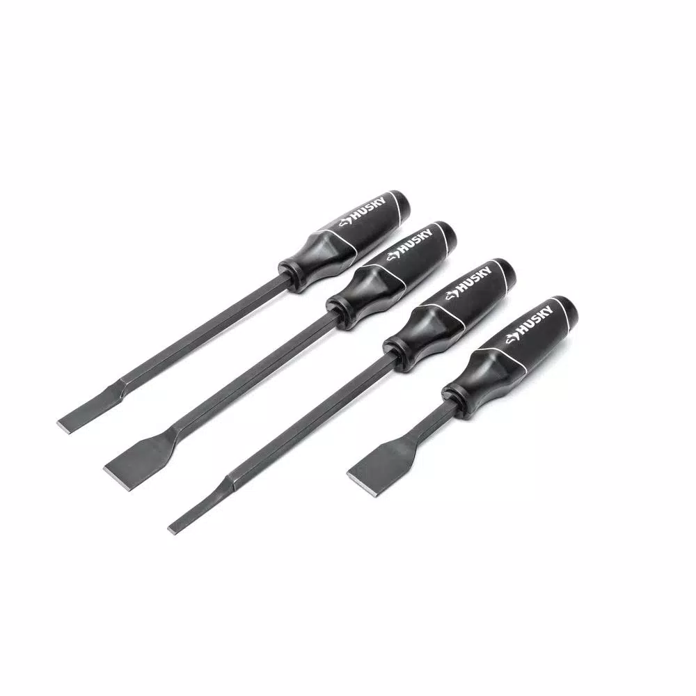 Husky 4-Piece Scraper Set with Ergonomic Cushion Grip