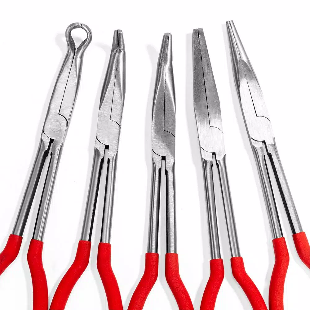 Stark 11 in. Long Reach Needle Nose Pliers Set, 5-Piece Professional Tool Kit