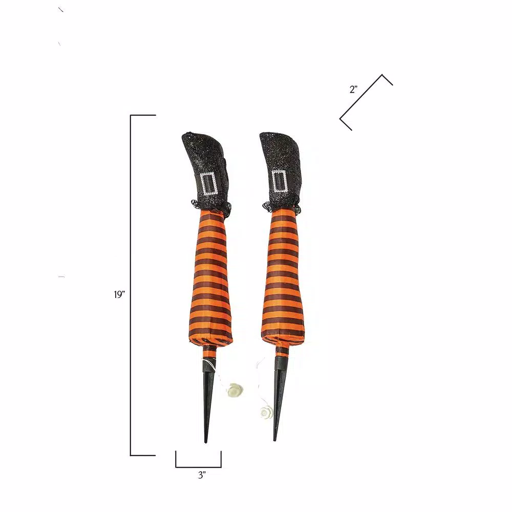 Worth Imports 19 in. Halloween Light Up Witch Leg Yard Stake Decoration