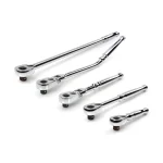 TEKTON 3/8 in. Drive Quick-Release Ratchet Set, 5-Piece, 90-Tooth Flex Head thumbnail 1