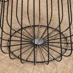 Home Decorators Collection Round Black Metal Decorative Basket Set with Wood Lid, Set of 2 thumbnail 3