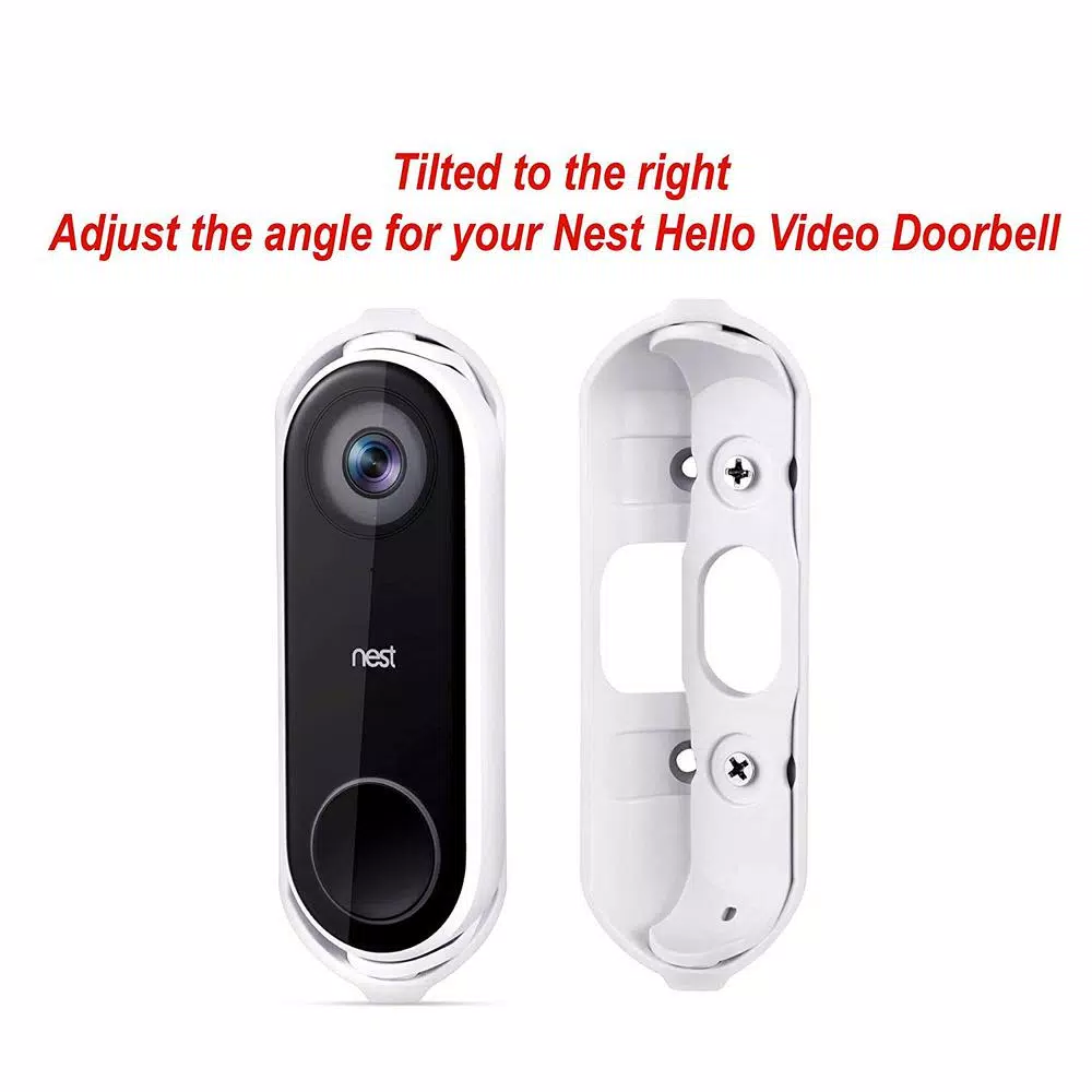 Wasserstein Adjustable Angle Wall Mount for Google Nest Hello Video Doorbell, White
