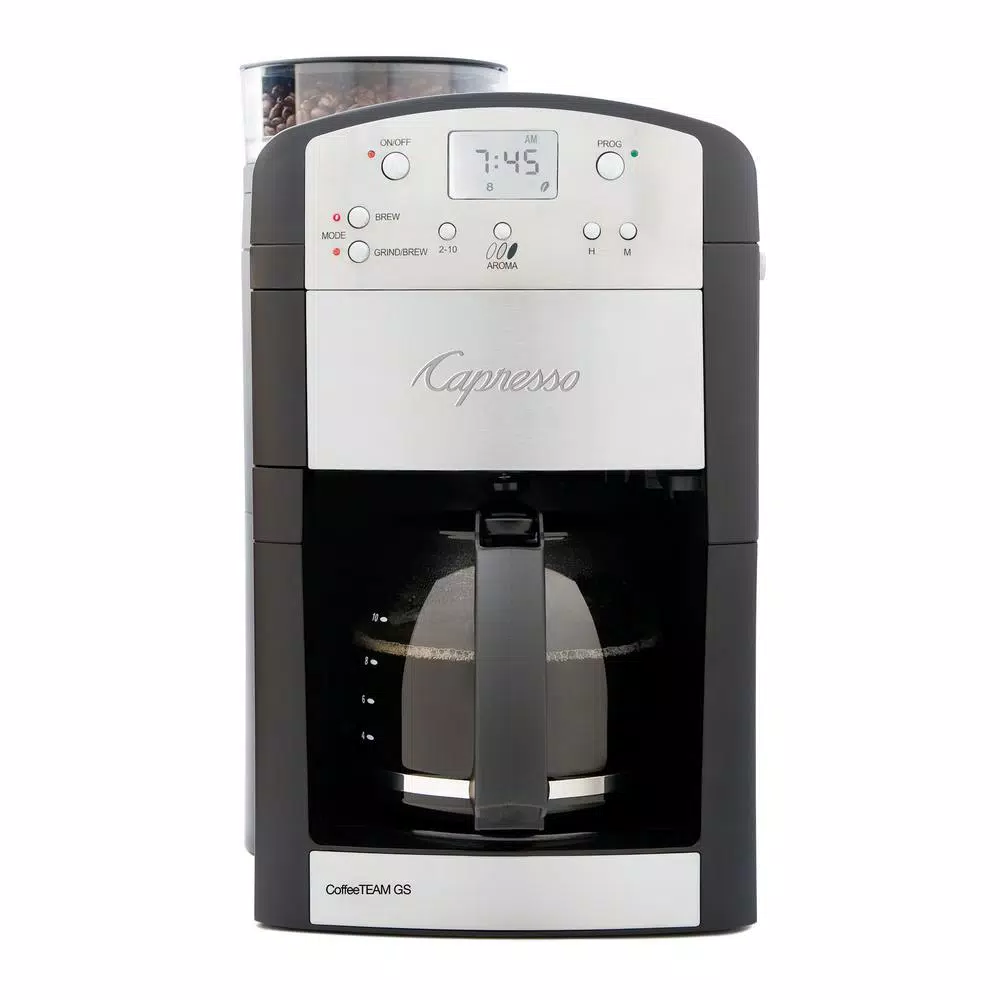 Unbranded Capresso Jura 10-Cup Coffee Maker with Built-in Conical Burr Grinder, Silver
