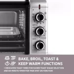 BLACK+DECKER 1500W 6-Slice Stainless Steel Convection Toaster Oven with Broiler Pan thumbnail 7