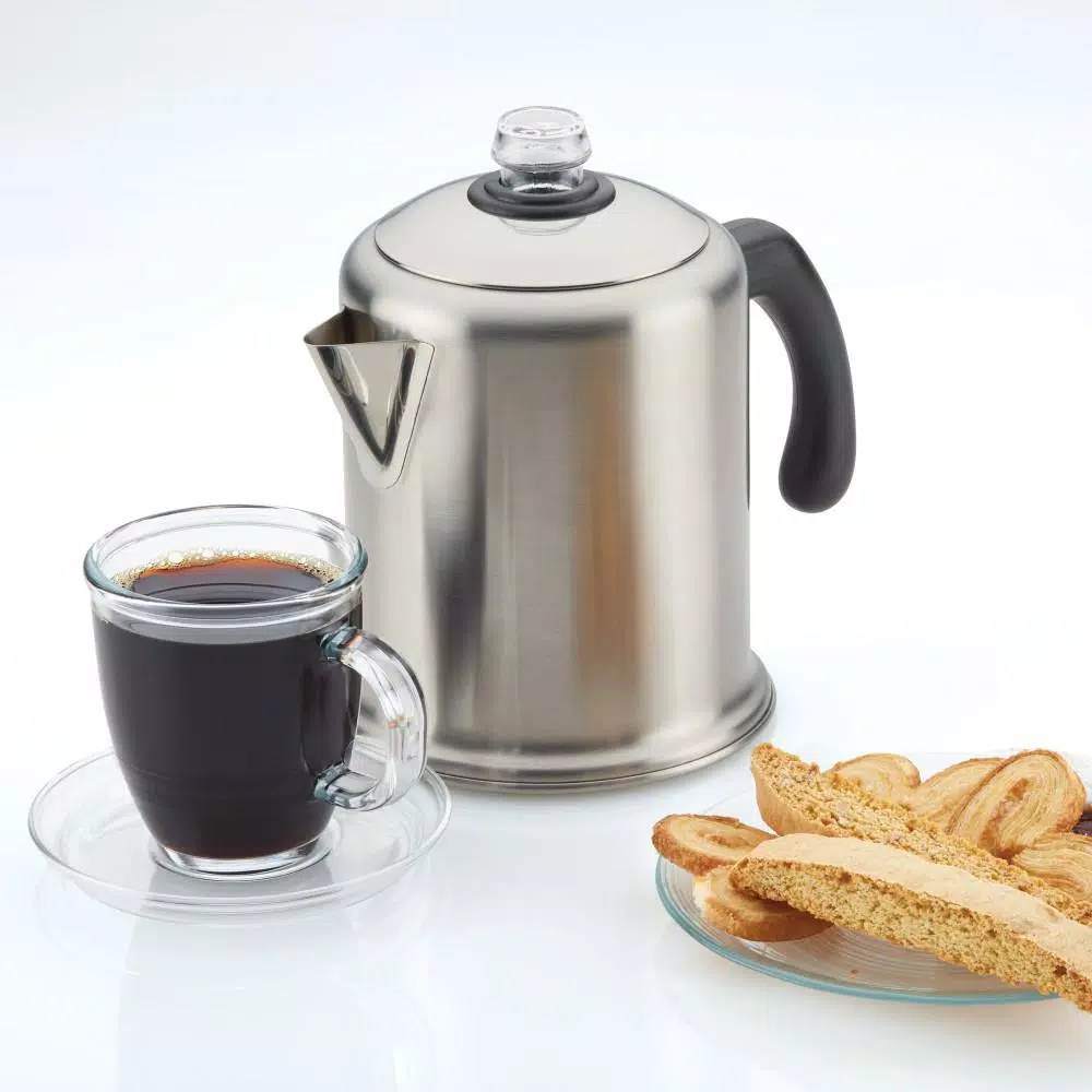 Farberware 8-Cup Brushed Stainless Steel Stovetop Coffee Percolator
