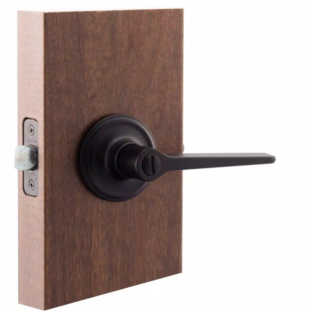 Copper Creek Zane Contemporary Black Privacy Lever Door Handle for Bedroom and Bathroom