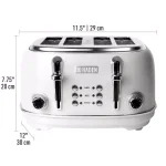Haden Heritage 4-Slice Retro Wide Slot Toaster, 1500W, White thumbnail 6