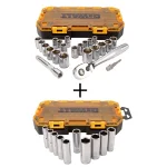 DEWALT 23-Piece 1/2 in. Drive Ratchet and Socket Set with Deep Sockets thumbnail 1