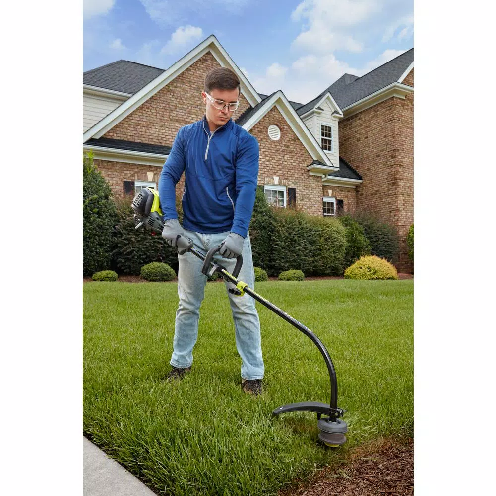 RYOBI 30cc 4-Cycle Attachment Capable Curved Shaft Gas Trimmer